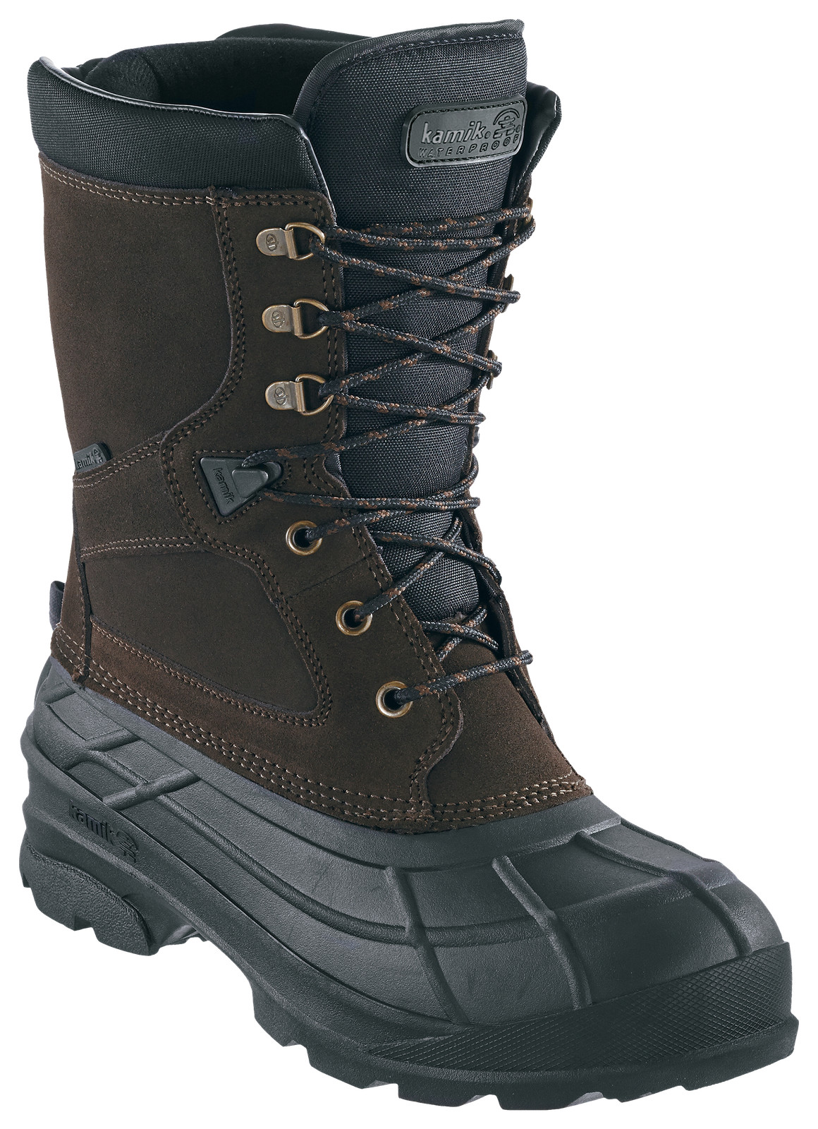 Kamik Nation Plus Insulated Waterproof Pac Boots for Men Dark Brown 13M 10490₽