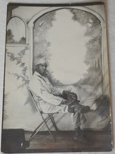Black Army Soldier Posed Sitting Cool Antique...