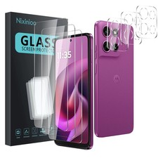 3 Pack Tempered Glass Screen Protector Moto G 2026 3 Screen 3 Lens , Clear