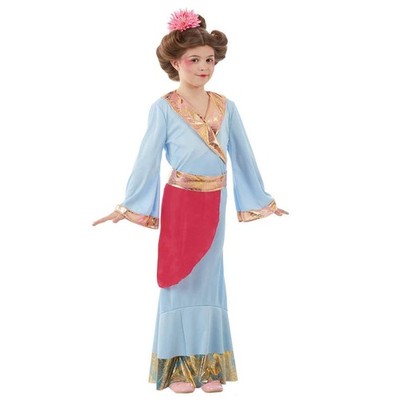 Blaues orientalisches Prinzessin Kostüm für Mädchen - 6-8 Jahre