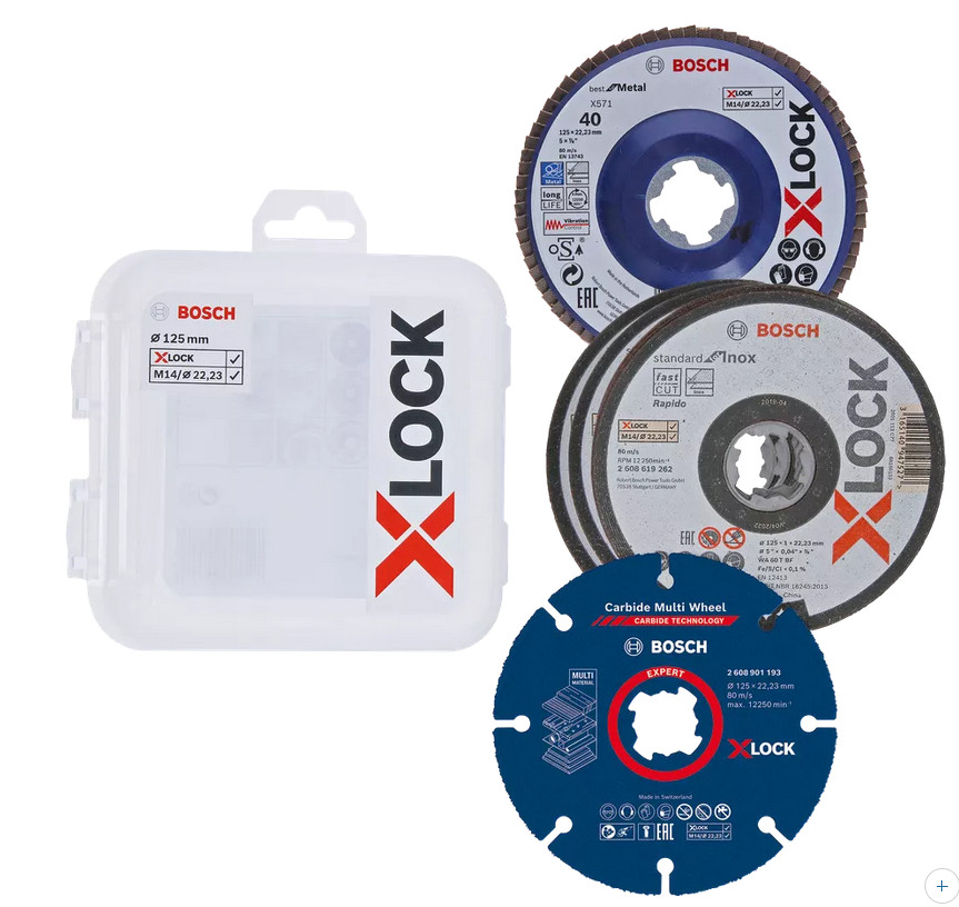 Kit disques X-Lock 125 mm BOSCH pour changer de meule sans outil