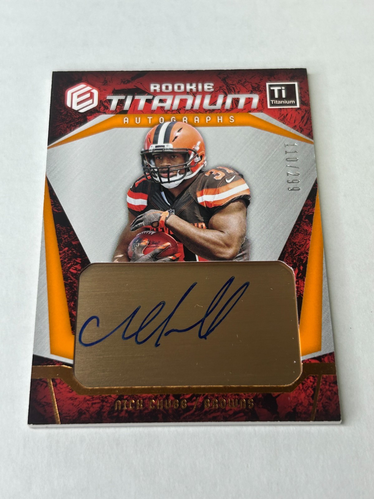 Nick Chubb Panini Elements Rookie Titanium Autographs #12 Base