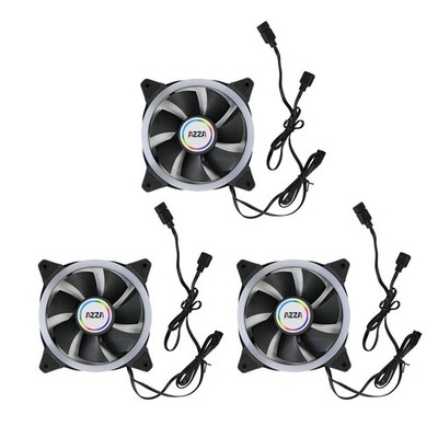 3er Set AZZA Hurricane RGB 4-polig Lite 120mm Lüfter Fan FNAZ-12RGB-B/W-002