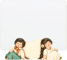 - Portafoto Sposini Con Cuore - Ceramica - Collezione Bomboniera - 16.7 X 8 X 6.