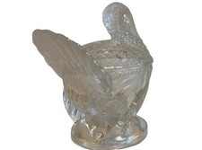 LE Smith Vintage Turkey Candy Dish Clear Glas...