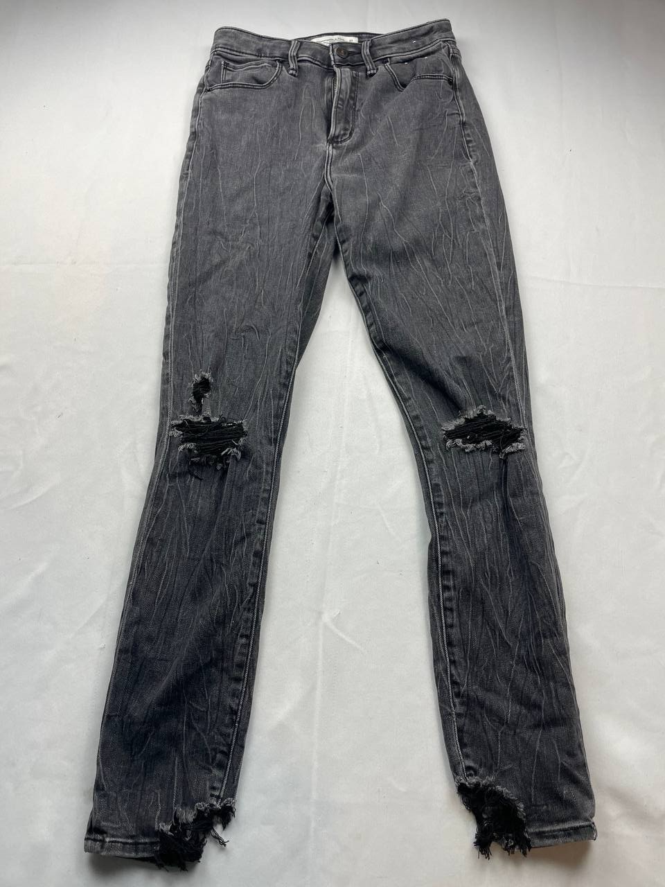 Abercrombie & Fitch The Super Skinny Ankle High Rise Jeans Size 4/27 Distressed