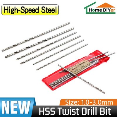 60/65/70/75/80/85/90/95/100mm Extra Long HSS Twist Drill Bit Diameter 1.0-3.0mm