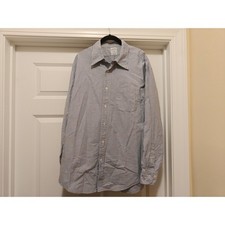 Brooks Brothers Regent Shirt Mens XL Blue White Stripe Supima Cotton Made in USA