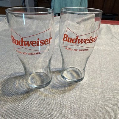 Budweiser King of Beers Set of 2 Pint Beer Vintage 