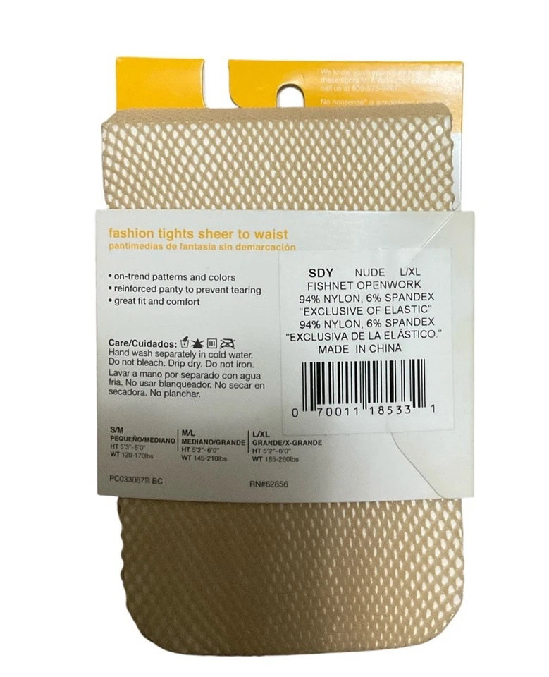 Medias de red sin tonterías medias de moda DESNUDAS talla L/XL NUEVAS Foto 2 de 2