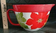 The Pioneer Woman 2.83 Quart Stoneware Poinsettia Batter Bowl New