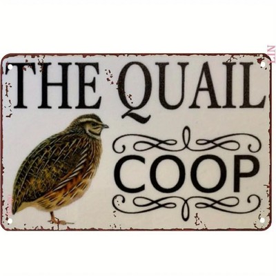 Vintage White Charming Quail Coop Bird Tin Metal Signs Home Décor 8x12 