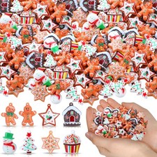 24 Pcs Mini Gingerbread Christmas Decorations Bulk Gingerbread Man DIY Craft ...