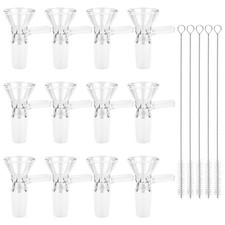 Embudo de vidrio de 14 mm con asas y 2 cepillos de limpieza resistentes al calor