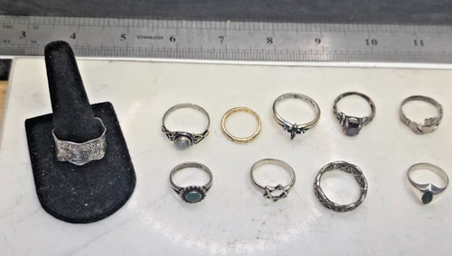 Sterling .925 Assorted Lot of Designer and vtg rings 30.53g  10 rings