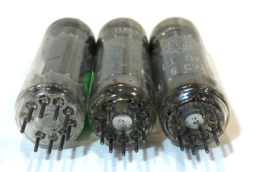 3 TFK Telefunken EL86 6CW5 Electron Amplifier Radio Vacuum Tubes TV-7 ...