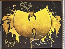 WU TANG CLAN SIGNED 11X14 CANVAS BY RZA GZA &...