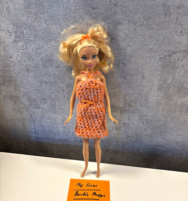Mattel My Scene Barbie Modepuppe blond, blaue Augen, orange Outfit, oVP