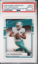 2020 Panini Chronicles Tua Tagovailoa Clearly Donruss Rated Rookie #RRTT PSA 10 