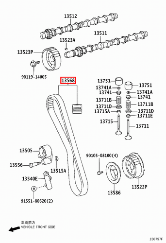 Genuine Hilux KUN36 KUN35 KUN26 KUN25 KUN16 KUN15 KUN10 2KD 1KD Timing Belt - Picture 18 of 19