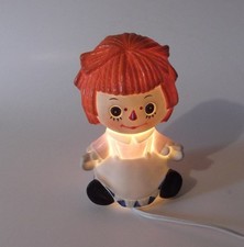 Lefton Raggedy Ann Night light Ceramic Japan Tested Working Vintage Lamp