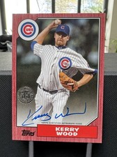 Topps 2022 Series 1 Kerry Wood #87BA-KW Chicago Cubs Red Autograph /25 Card
