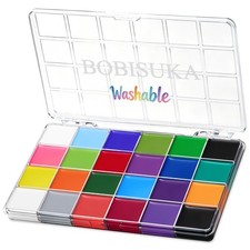 24 Colors Water Activated Face Body Paint Palette, Highly Pigmented Washable Fac