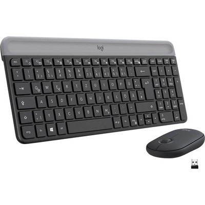 Logitech MK470 Slim Funk Tastatur, Maus-Set Deutsch, QWERTZ Graphit