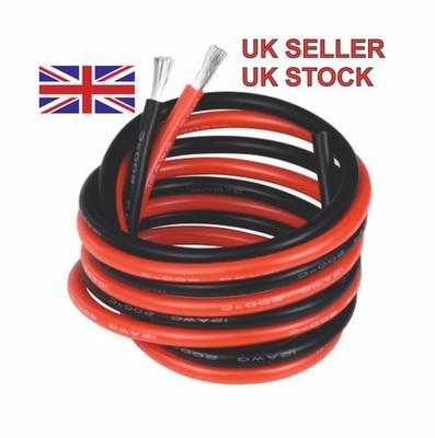 Flexibles weiches Silikonkabel 4/6/8/10/12/14/16/18/20/22 AWG UK Verkäufer/Lager