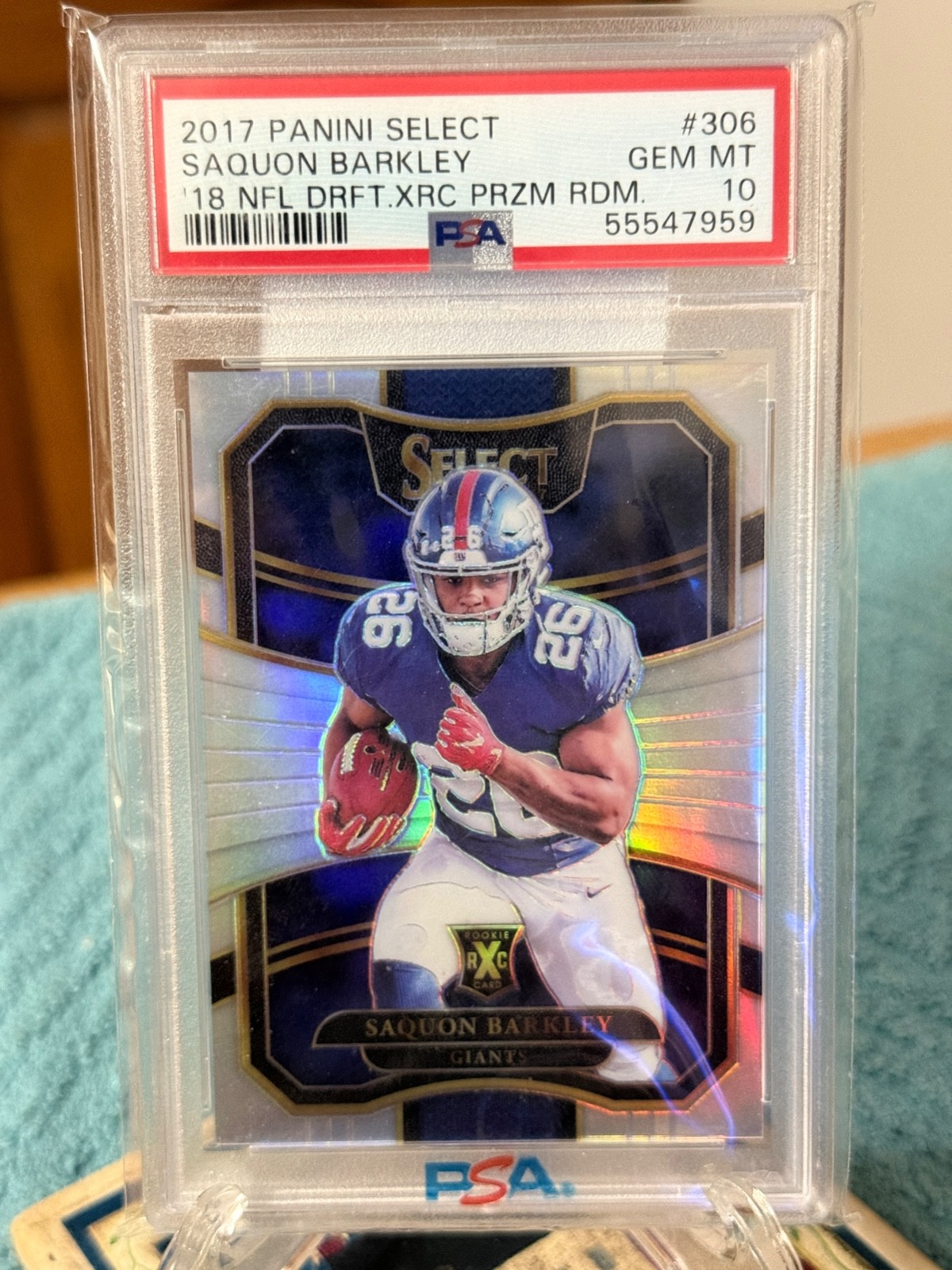 Saquon Barkley - 2017 - Panini Select '18 Draft XRC Prizm Redemtion - PSA 10