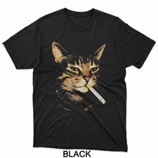 Funny Smoking Cat Retro 90S Graphic Cigarette Kitten Meme T-Shirt