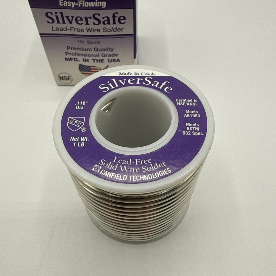 Soldadura de alambre sin plomo SilverSafe 1 lb. Carrete - Hecho en Estados Unidos 🇺🇸  Foto 4 de 4
