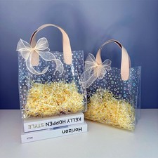 2 PCS 9.1x9.8x5.5-inch Star Clear Gift Wrap Bag with Handles PVC Tote