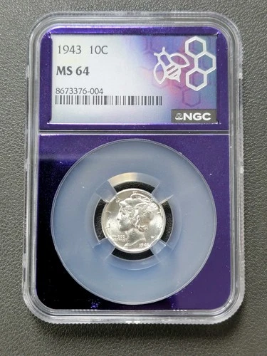 1943 10c NGC MS64 Mercury Dime ( Trader Bea Purple Core)