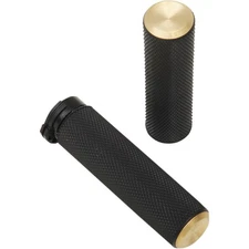 Arlen Ness Brass Knurled Handlebar Grips for Cable 07-332