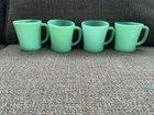 Set Of 4 Vintage Fire King Jadeite D Handle Oven Ware Coffee Cups