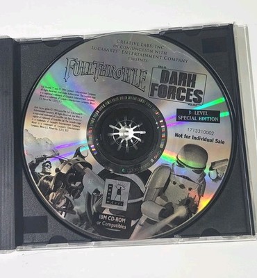 Full Throttle + Star Wars Dark Forces 3 Level Special Edition Video Game PC CD