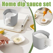 Dipping Sauce Plate and Holder Set | 6 trays | Dips and Sauces H9X5