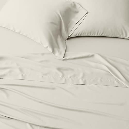 400 Thread Count Sheets Size Bed Sheets-100% Long Staple Full XL Solid Ivory - Picture 7 of 8