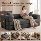 Washable Sofa Bed Couch Sleeper Convertible Fold-Out Bed Couch With Side Pockets