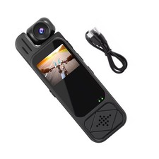 Black 1080P Audio Video Recorder 180  Rotating Lens IR Night Mini Body Camera