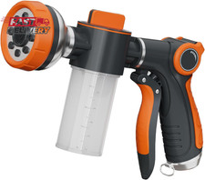 Garden Hose Nozzle,8 Patterns Hose Sprayer High Pressure,Heavy Duty Dog Wash,Met