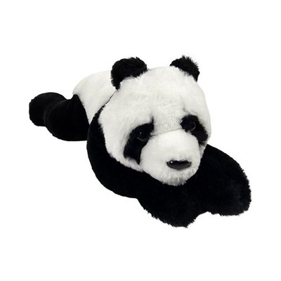 FAO Schwarz Panda Bear Plush Stuffed Animal Black White Floppy Laying 14 Inch