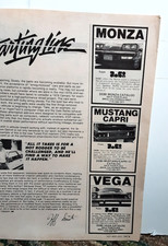 1987 Dobi Catalog Ad Monza Mustang Capri Vega Parts Vintage Print