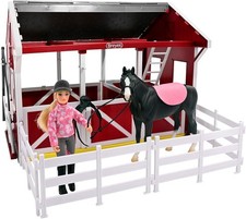 Breyer Bandai Summer Springs Country Stable Playset | Wooden Horse Stable Toy w