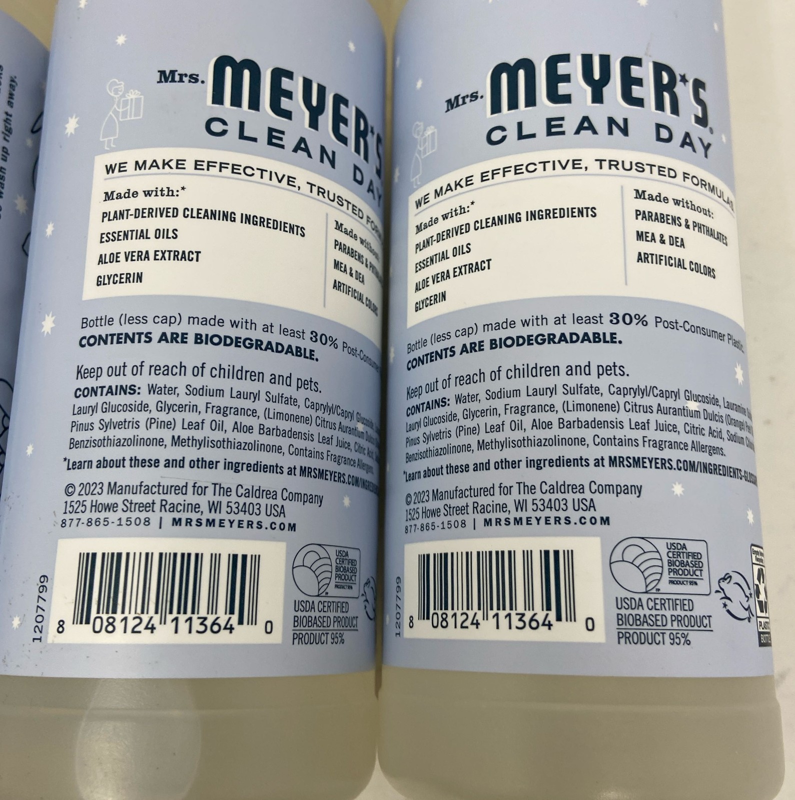 Mrs. Meyer’s Clean Day Snowdrop Dish Soap, Light Blue Label, 16 fl oz 3-Pack