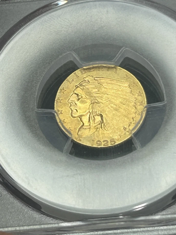 SASA 1925-D $2.50 Gold Indian PCGS AU58 - Image 3 of 4