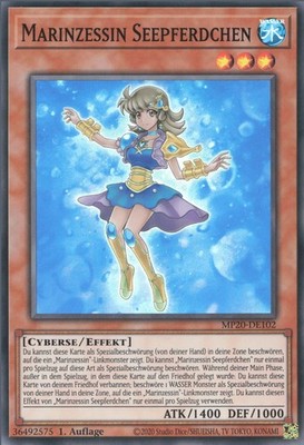 YuGiOh Marinzessin Seepferdchen MP20-DE102 Super Rare Excellent 1st