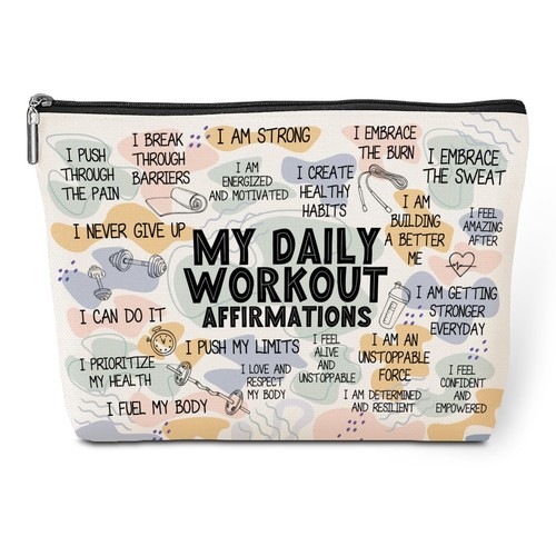 Daily Affirmations for Women Makeup Bag Workout Gifts Multicolor628 