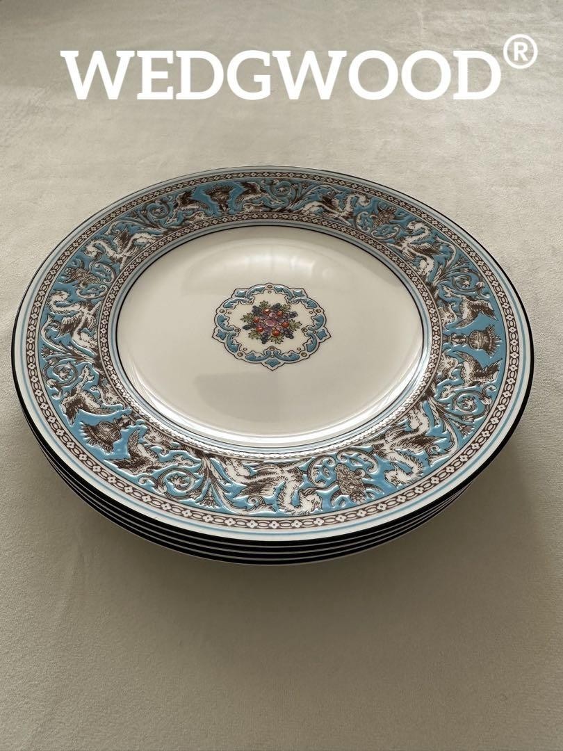 287 黒壺20.5cmプレート2枚 Florentine turquoise 【公式通販】